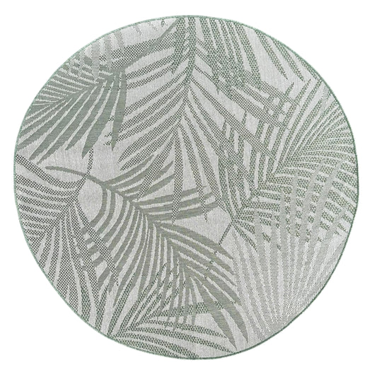 Milos Palm Green Round Rug